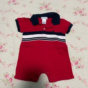 Ralph Lauren red and blue polo romper size 3 months